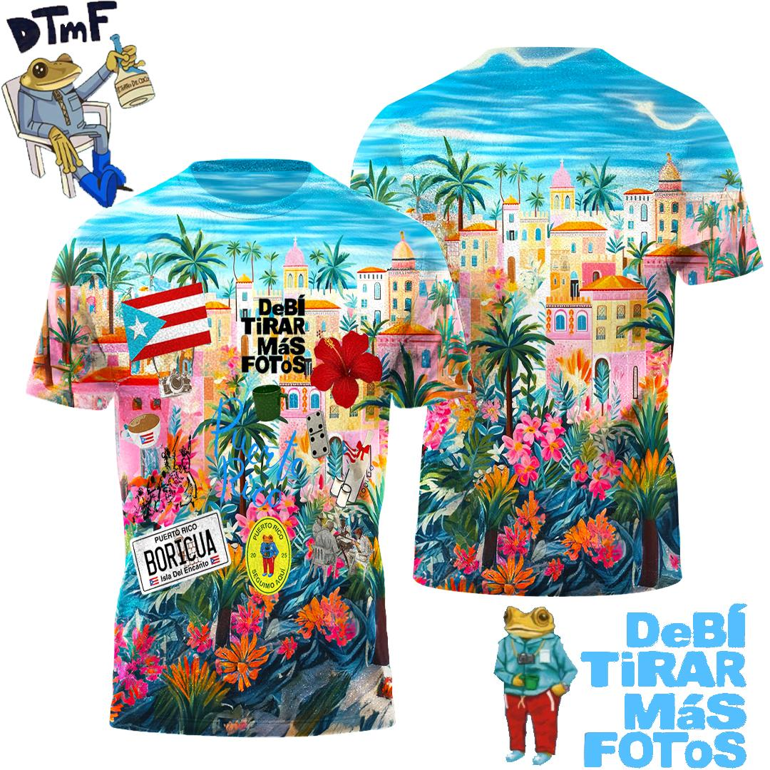 Puerto Rican Vintage Printed Crew Neck T-shirt（Best Seller）