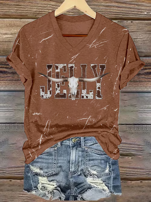 Jelly Roll Beautifully Broken Tour Music Print V-Neck T-Shirt