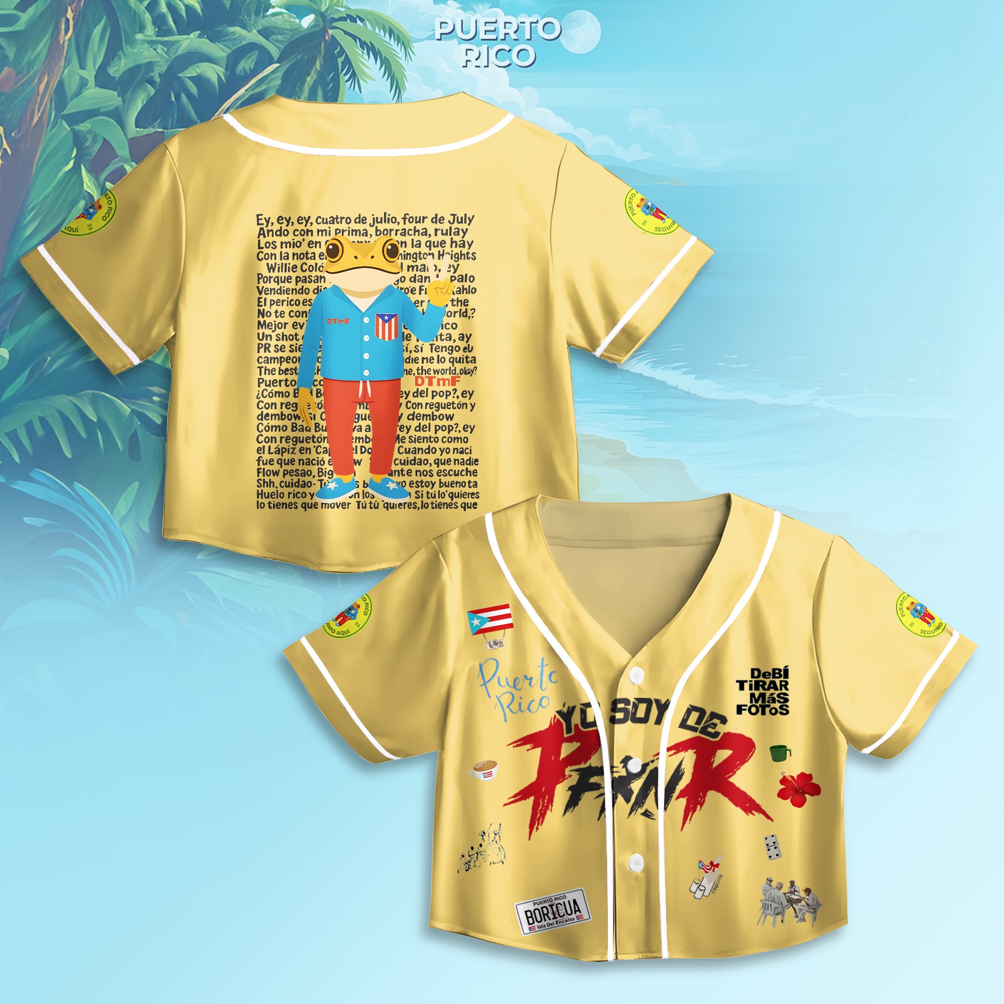 Puerto Rico cropped baseball jersey
