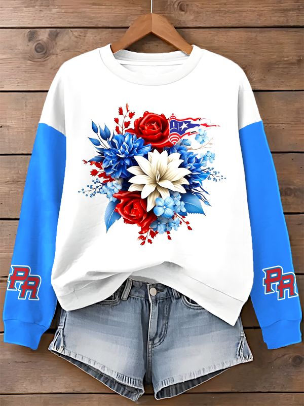 Puerto Rico Printed Long Sleeve Casual Top（11）