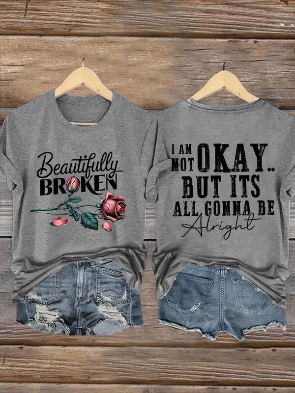 Jelly Roll Beautifully Broken Tour Music Print Crew Neck T-Shirt