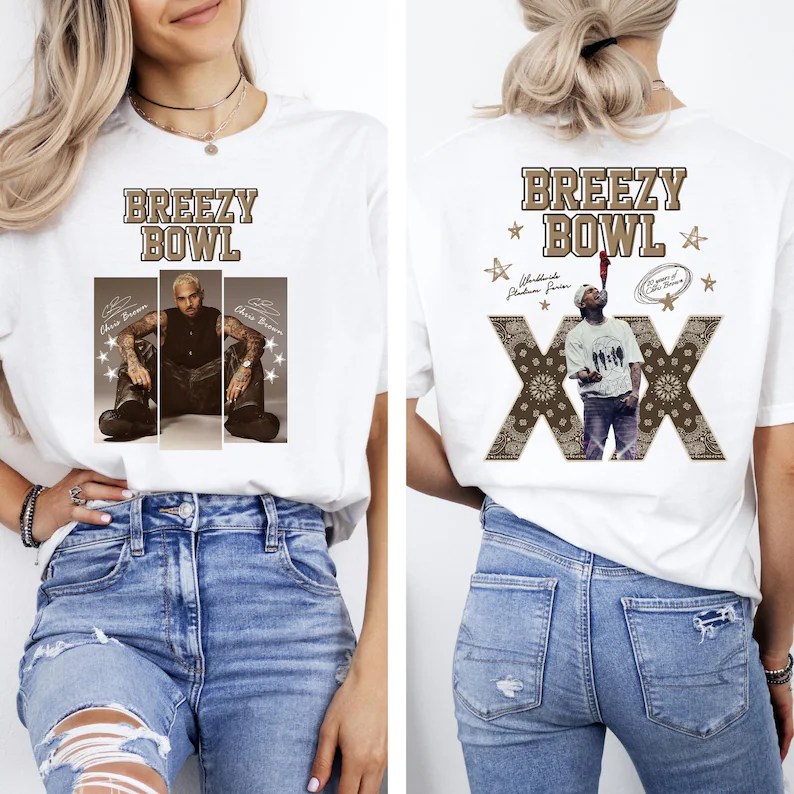 Chris Brown Breezy Bowl XX Tour Crew Neck T-shirt