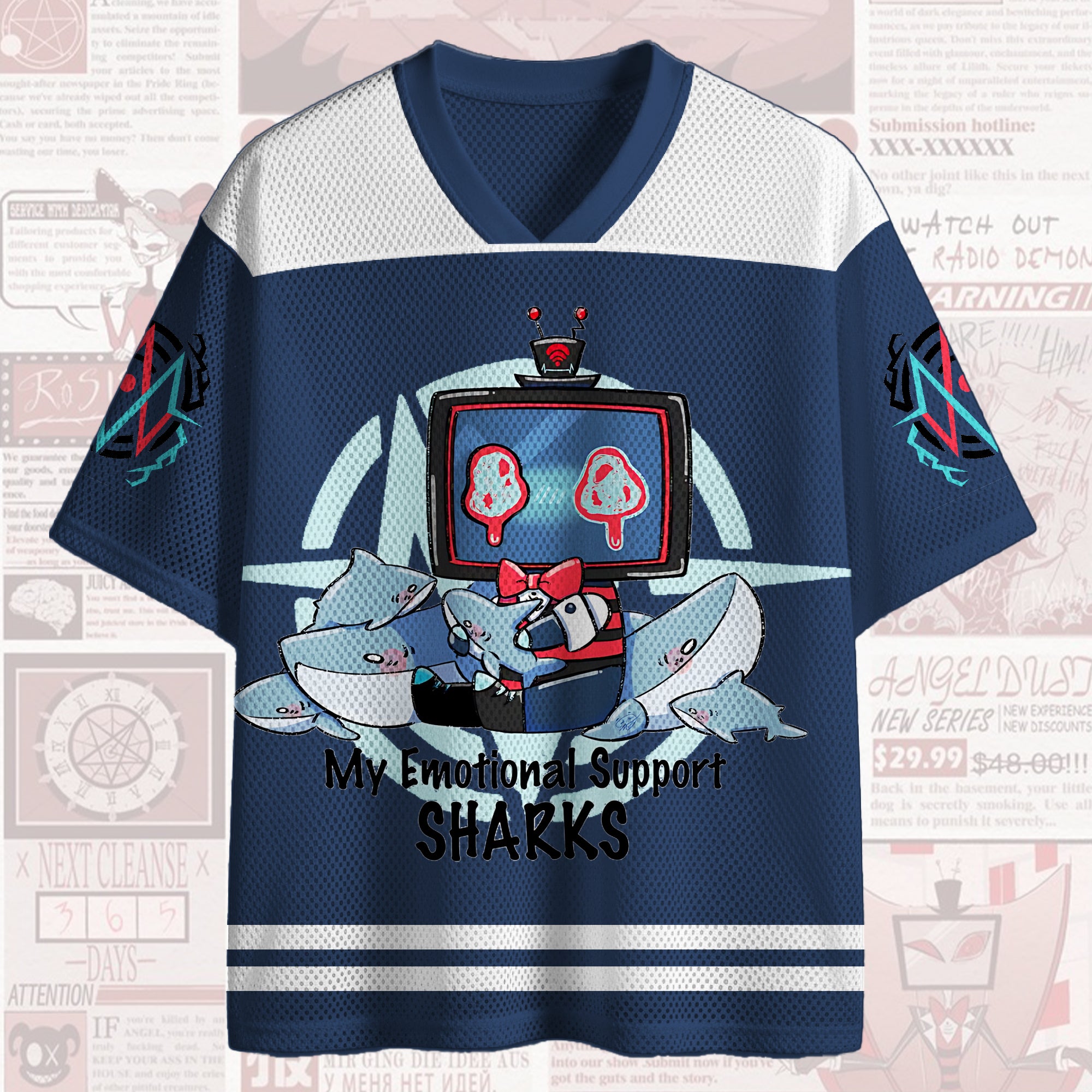 Hazbin Hotel V-neck Short-sleeved Jersey