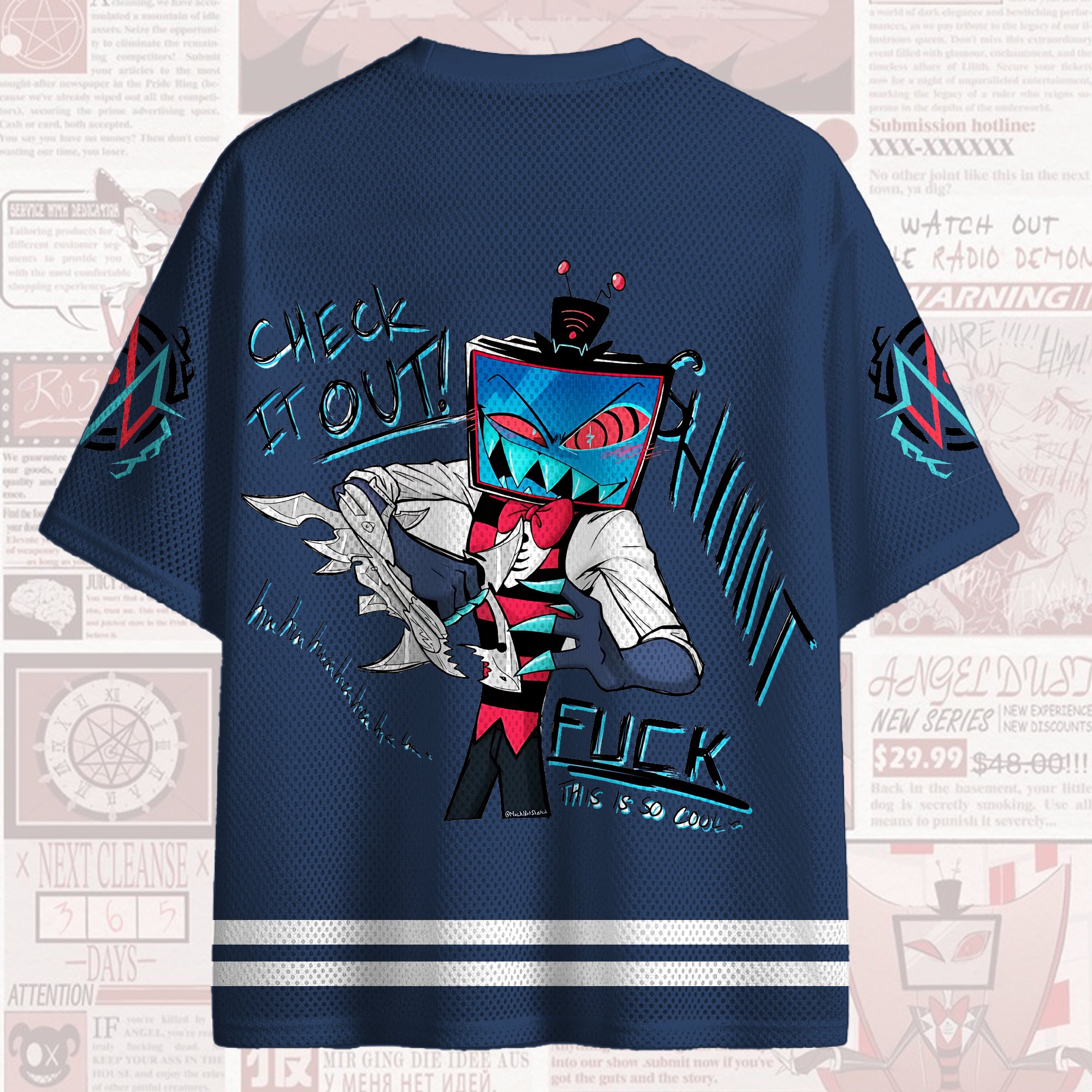 Hazbin Hotel V-neck Short-sleeved Jersey