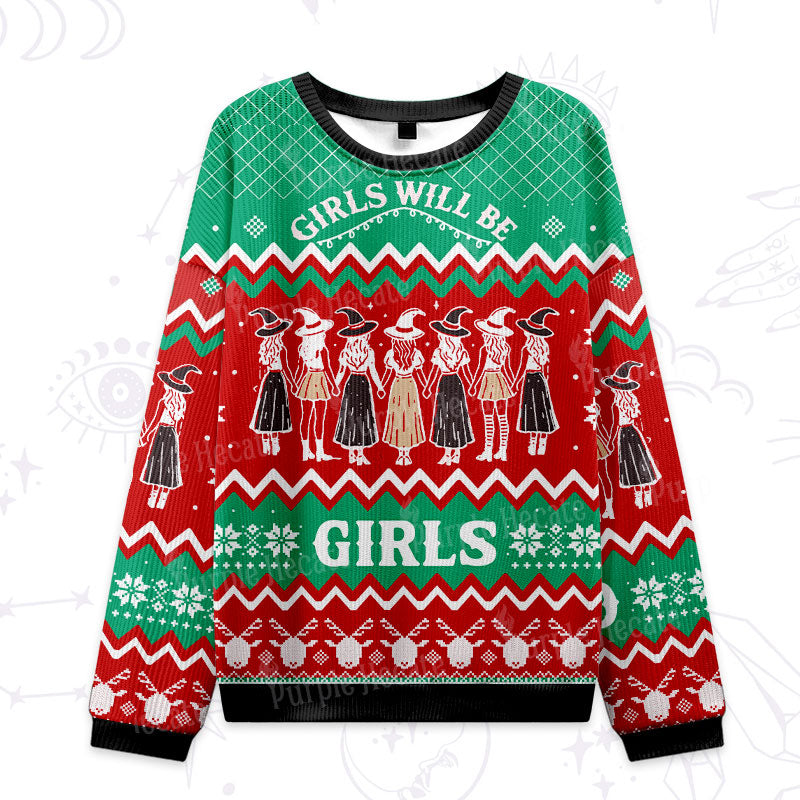 Purplehecate Girls Will Be Girls Witch Ugly Christmas Sweatshirts