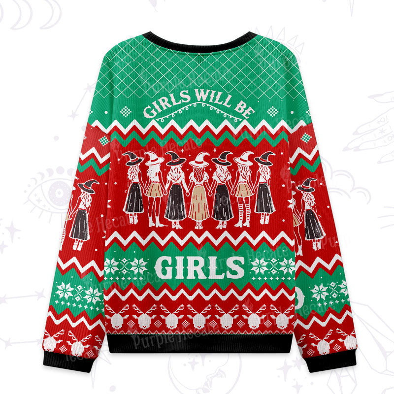 Purplehecate Girls Will Be Girls Witch Ugly Christmas Sweatshirts