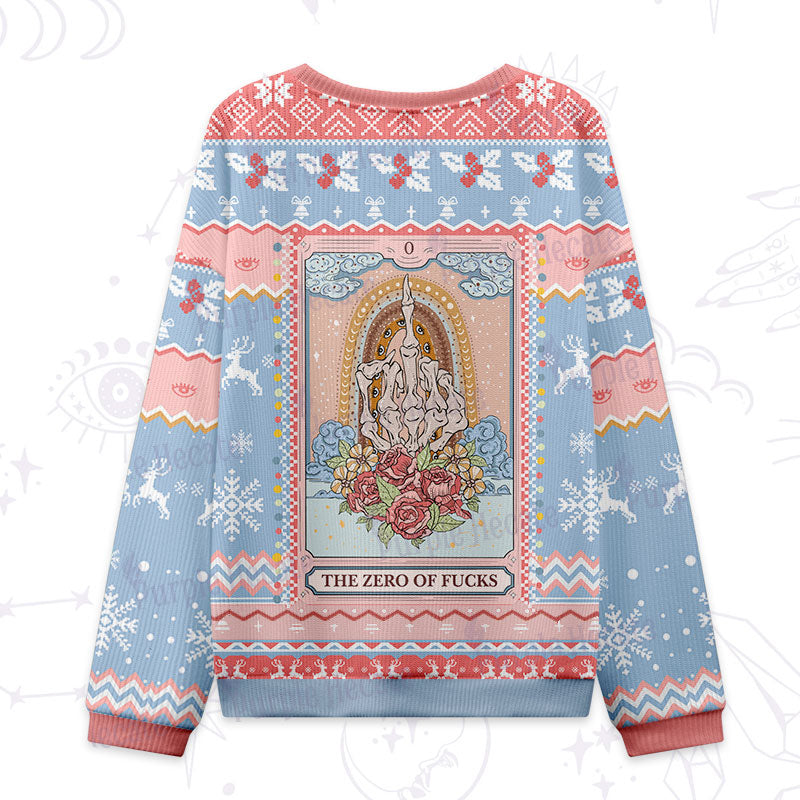 Purplehecate The Zero Of Fucks Tarot Ugly Christmas Sweatshirts