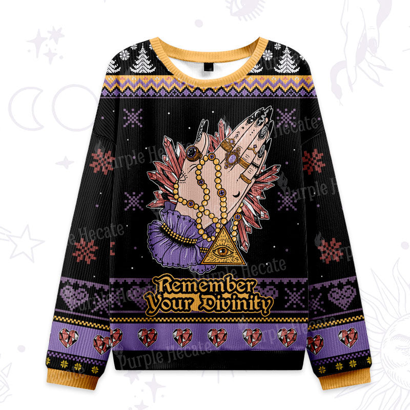 Purplehecate Remember Your Divinity Ugly Christmas Sweatshirts