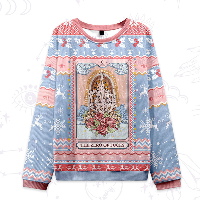 Purplehecate The Zero Of Fucks Tarot Ugly Christmas Sweatshirts