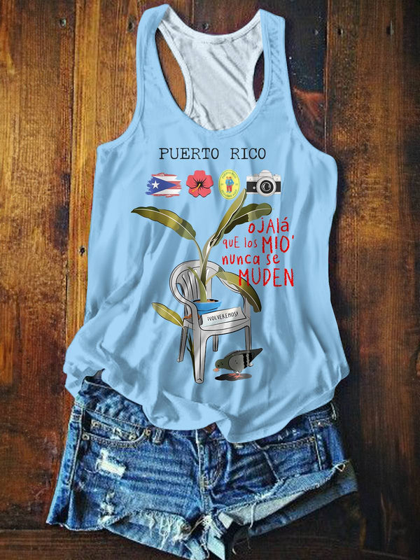 BadBunny Classic Print Casual Tank Top
