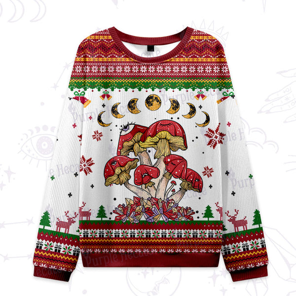 Purplehecate Magic Mushroom Ugly Christmas Sweatshirts
