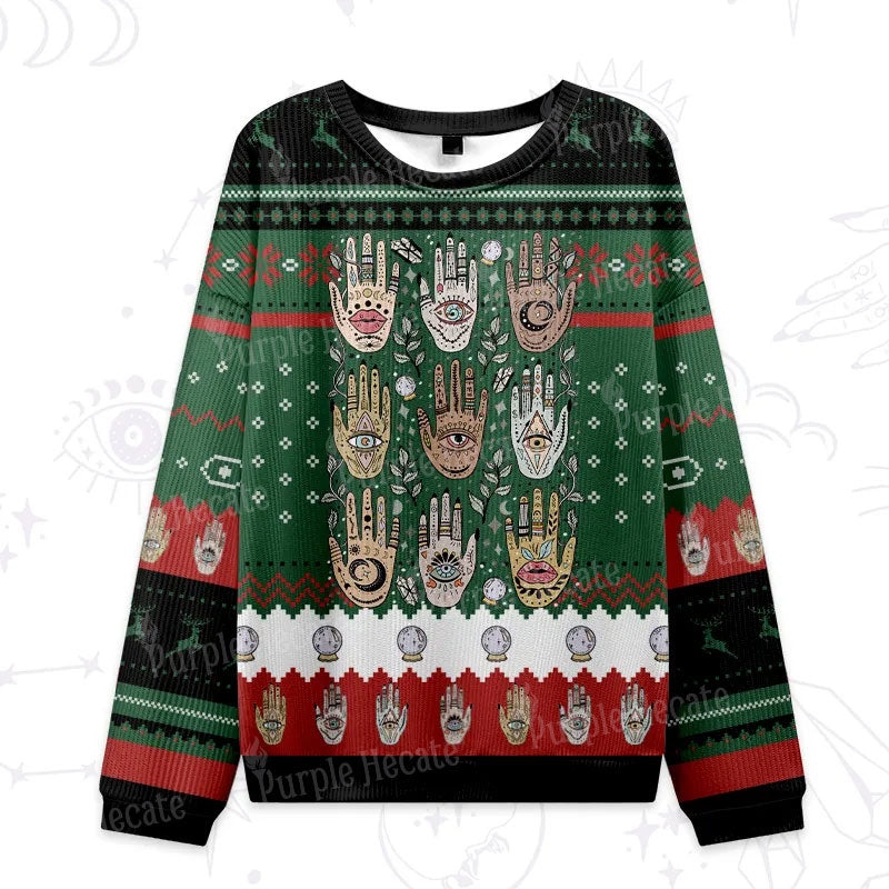 Purplehecate Helping Hands Ugly Christmas Sweatshirts