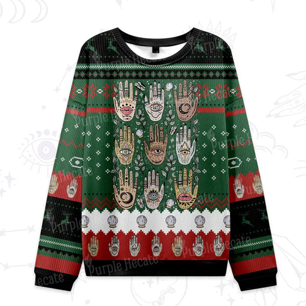 Purplehecate Helping Hands Ugly Christmas Sweatshirts