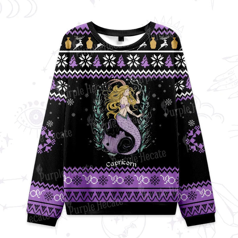 Purplehecate Capricorn Zodiac Ugly Christmas Sweatshirts