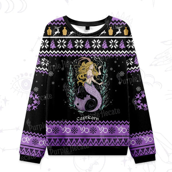 Purplehecate Capricorn Zodiac Ugly Christmas Sweatshirts