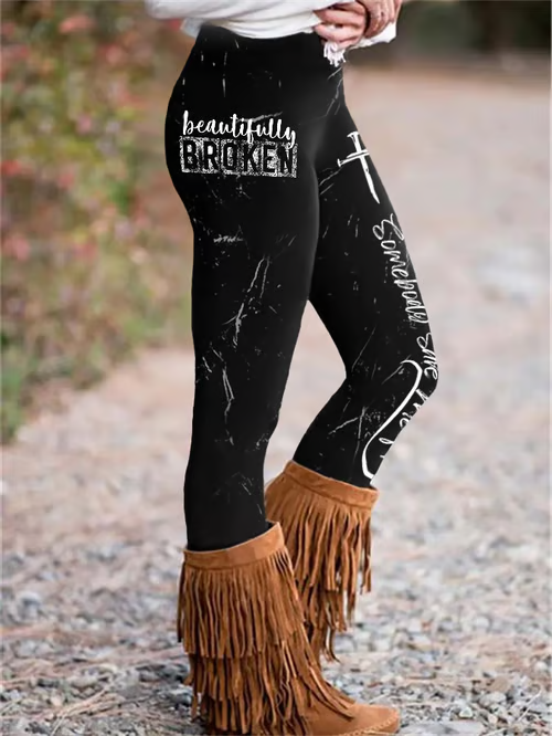 Jelly Roll Beautifully Broken Tour Music Print Print Leggings