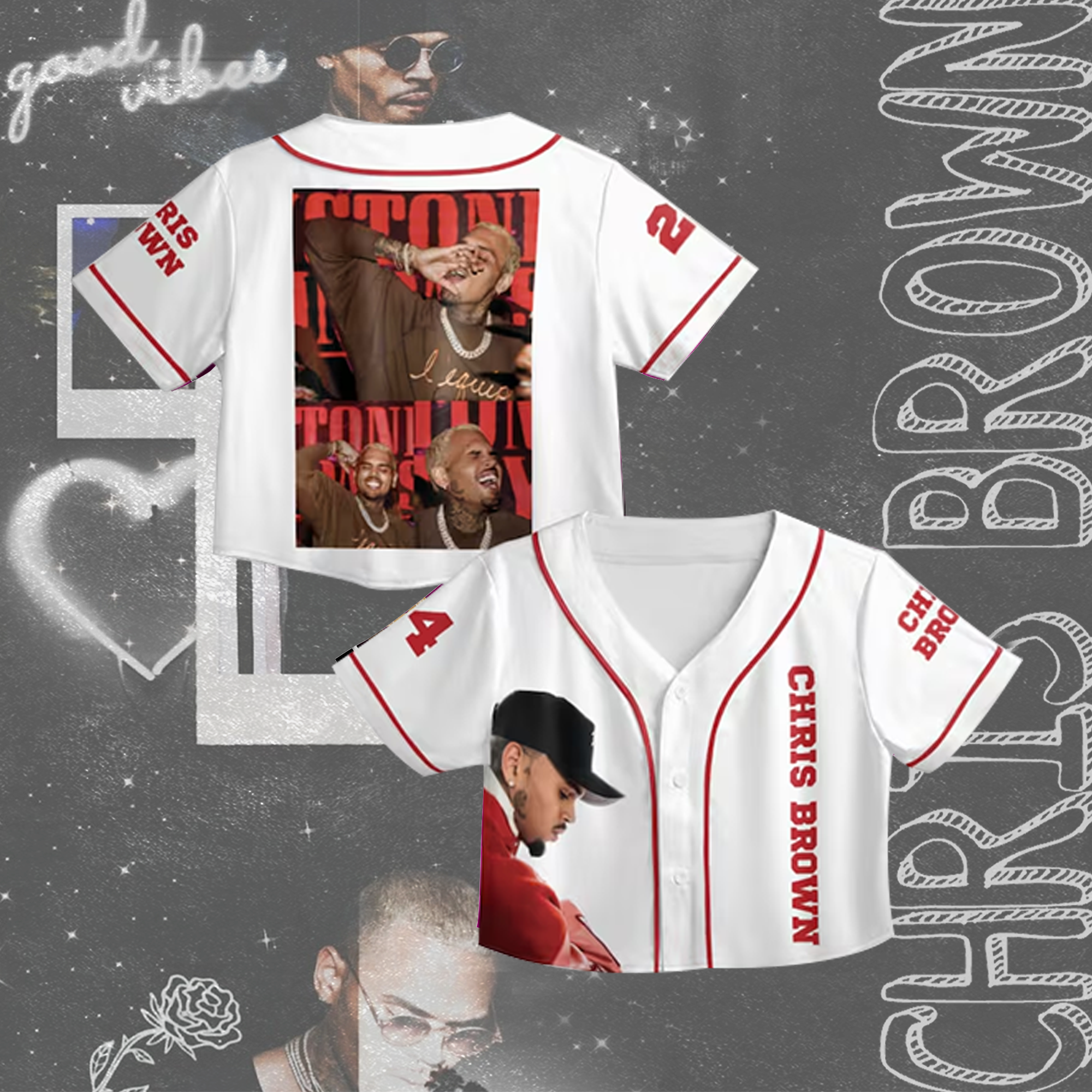 Chris Brown Tour Crop Top Jersey（Best Seller）