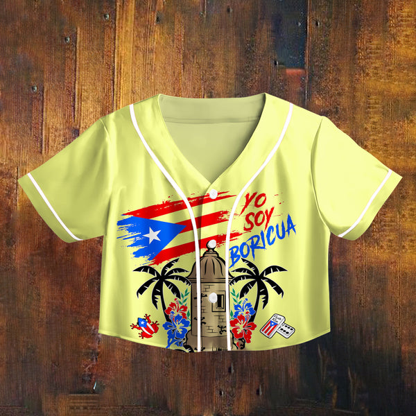 Puerto Rico cropped baseball jersey