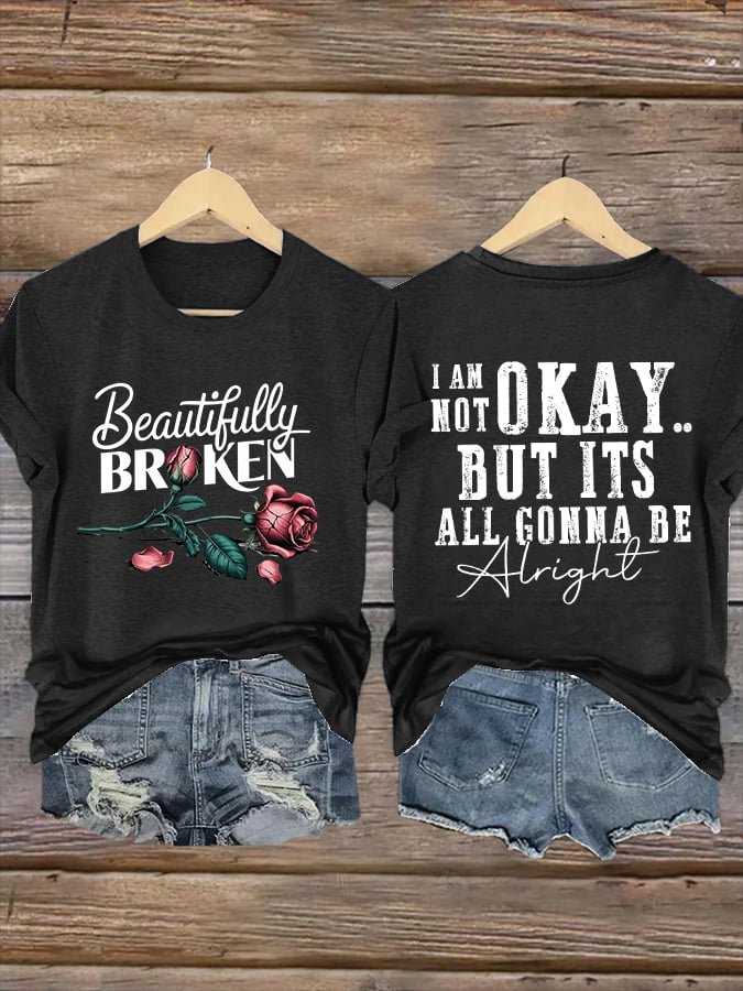Jelly Roll Beautifully Broken Tour Music Print Crew Neck T-Shirt