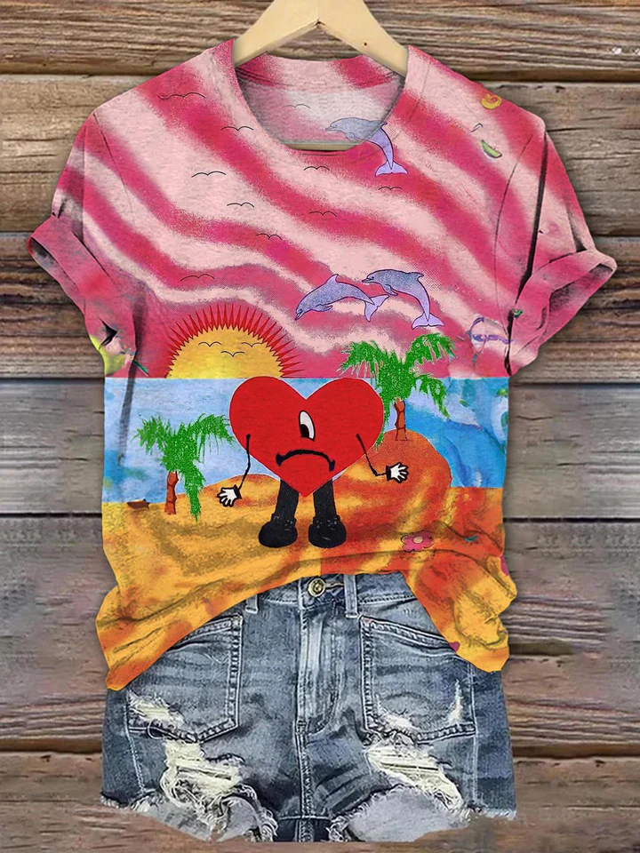 Puerto Rico Crew Neck Printed T-Shirt（Best Seller）