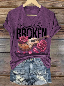 Jelly Roll Beautifully Broken Tour Print Crew Neck T-Shirt