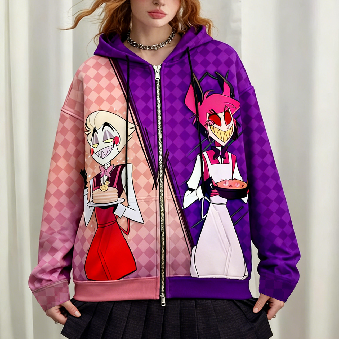 Hazbin Hotel Zippered Sweatshirt Jacket