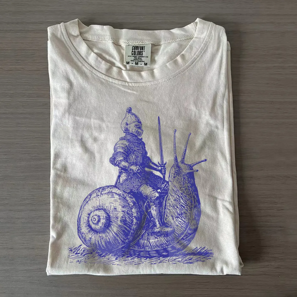 Vintage Snail Knight Graphic T-shirt