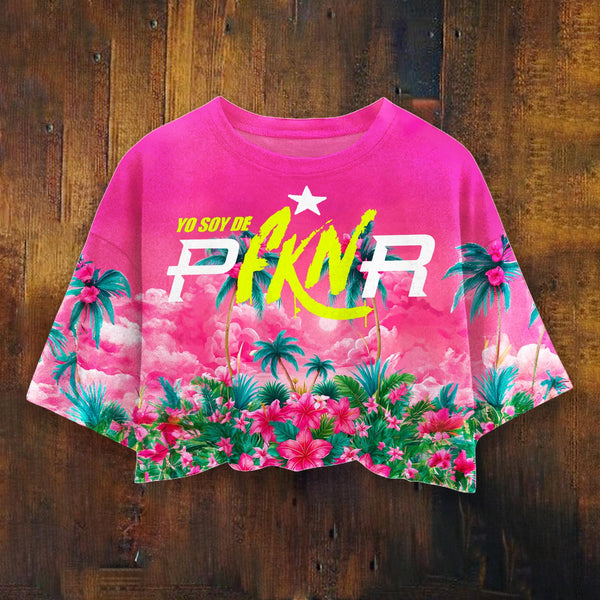 Women's Puerto Rico Printed Umbilized T-shirt