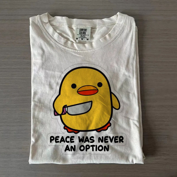 Peace Was Never An Option Crew Neck T-shirts