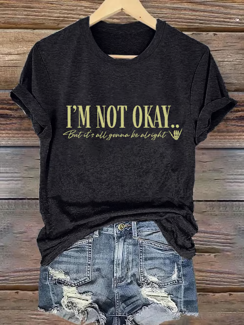 Jelly Roll 'I Am Not Okay' Print Crew Neck T-Shirt