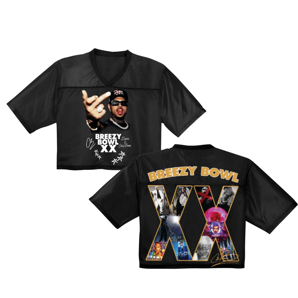 Chris Brown Breezy Bowl Crop Top Football Jersey