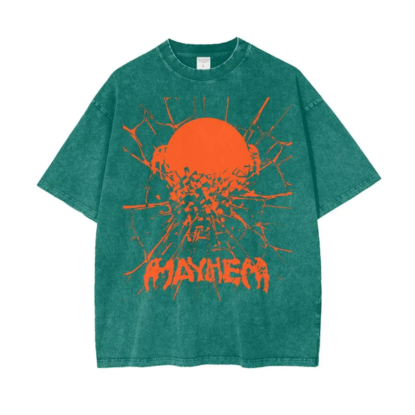 Shattered Mirror MAYHEM Lady Gaga Oversize Snow Washed T-Shirt