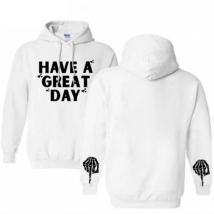 Have A Great Day Pattern 100% 300g Cotton Classic Hoodie