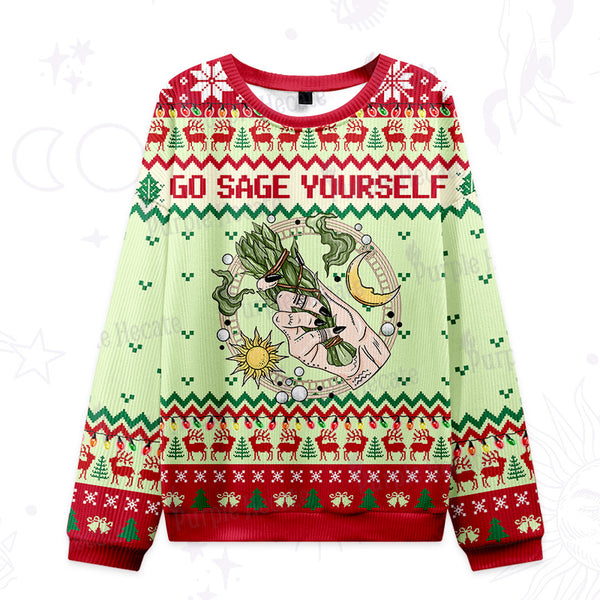 Purplehecate Go Sage Yourself Ugly Christmas Sweatshirts