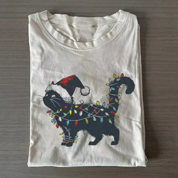 Cute Cat Christmas T-shirt