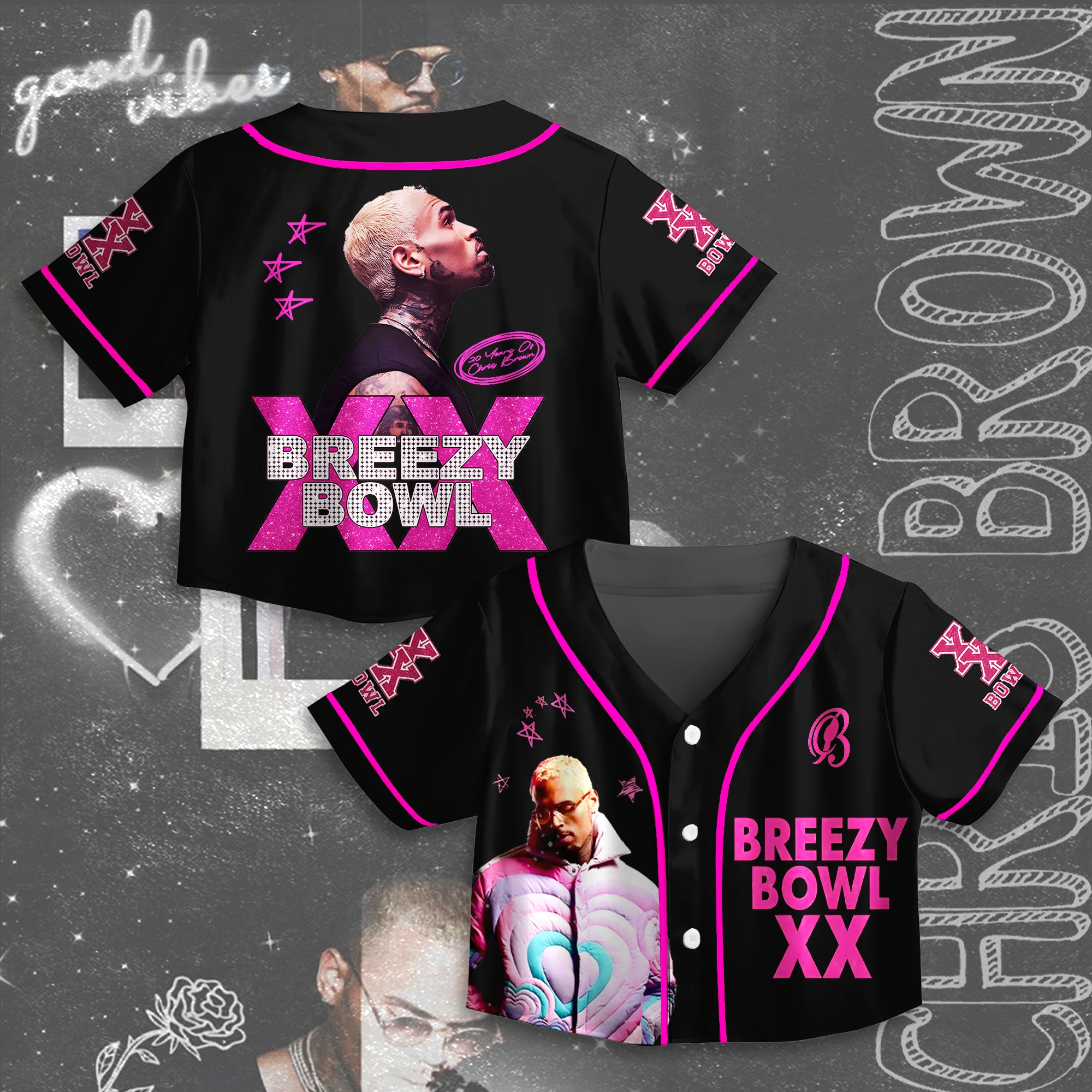 Chris Brown Tour Crop Top Jersey（Best Seller）