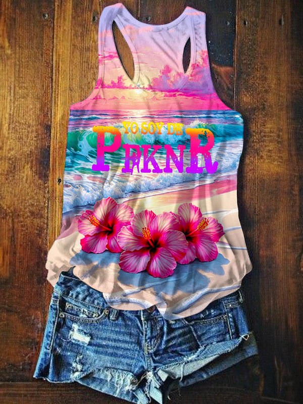 Puerto Rican Printed Printed Casual Tank Top