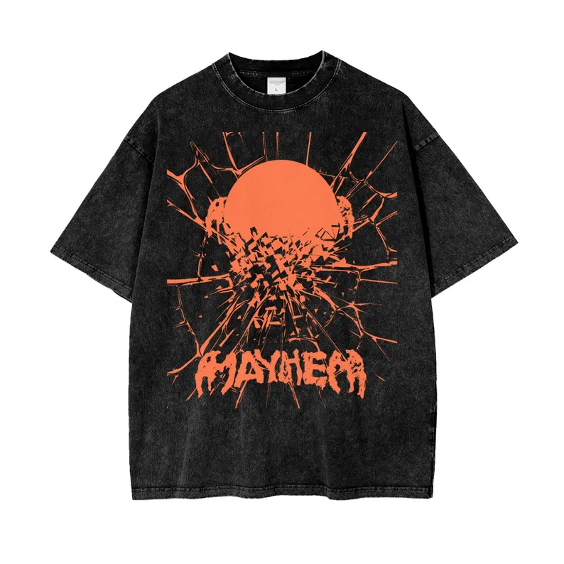 Shattered Mirror MAYHEM Lady Gaga Oversize Snow Washed T-Shirt