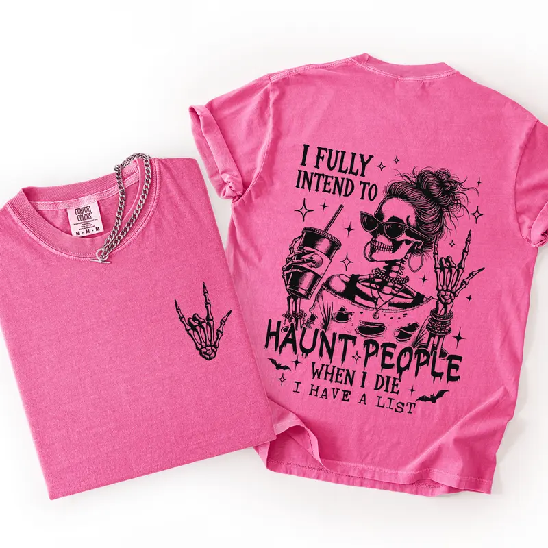 Trendy Halloween Spooky Season Front Side Graphic Design Unisex Cotton T-shirt