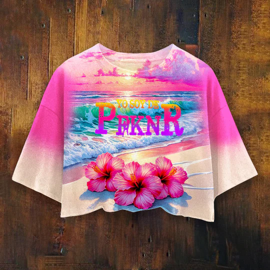 Women's Puerto Rican Printed Umbilized T-shirt（Best Seller）