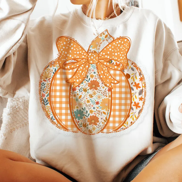Preppy Floral Fall Pumpkin Shirt