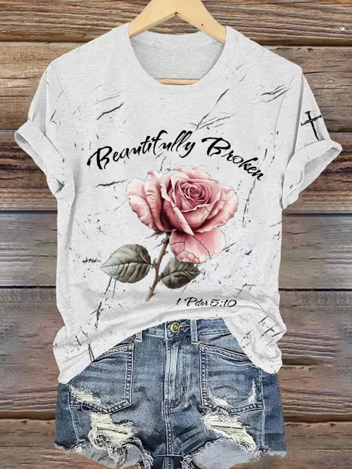 Jelly Roll Beautifully Broken Tour Print Crew Neck T-Shirt