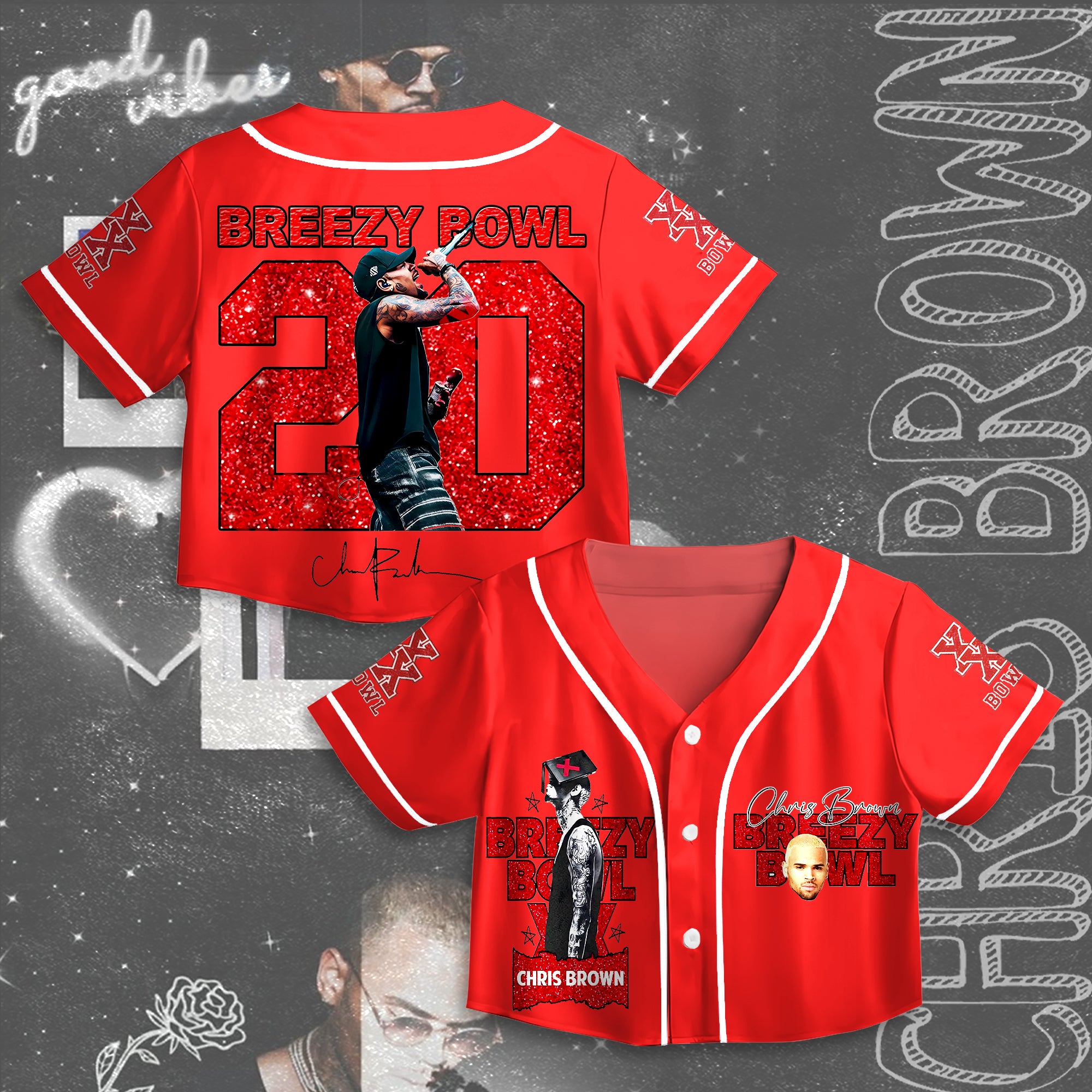 Chris Brown Tour Crop Top Jersey（Best Seller）