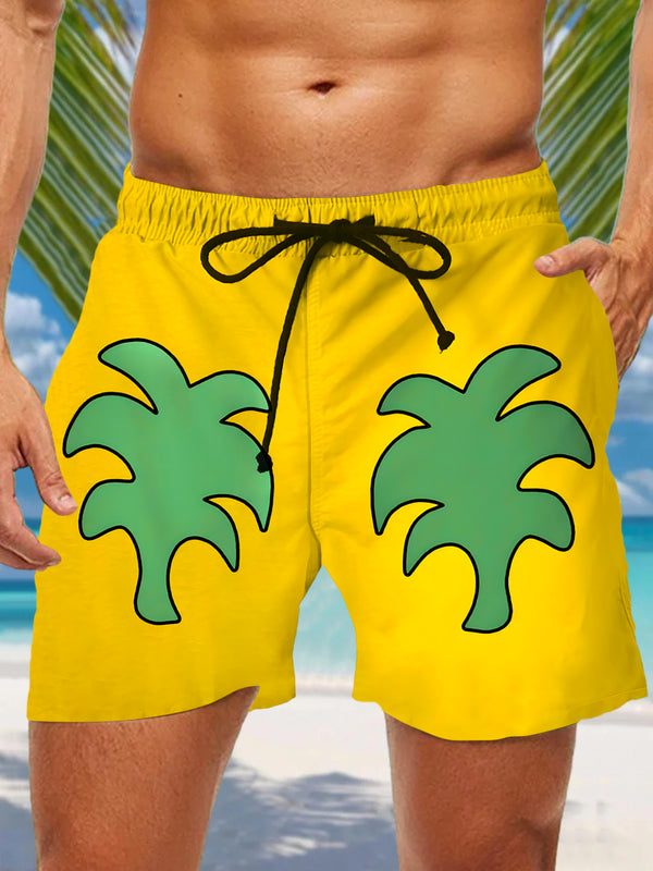 Hawaiian Leaf Men's Print Pocket Shorts