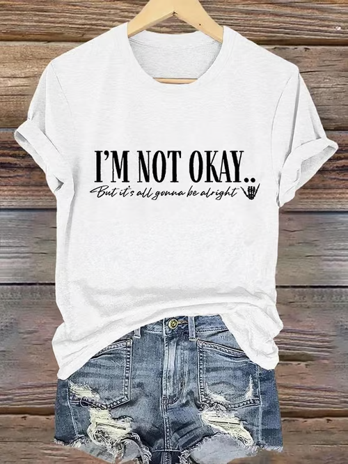 Jelly Roll 'I Am Not Okay' Print Crew Neck T-Shirt