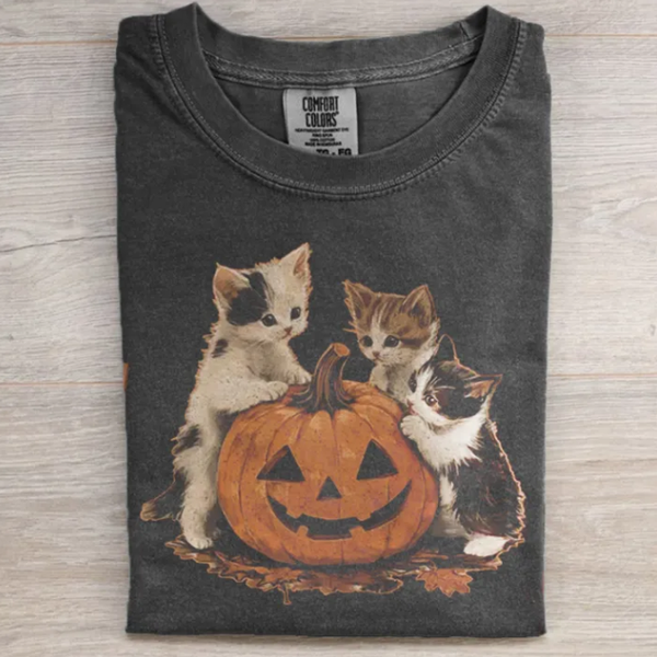 Vintage 90s Cat Halloween T-shirt