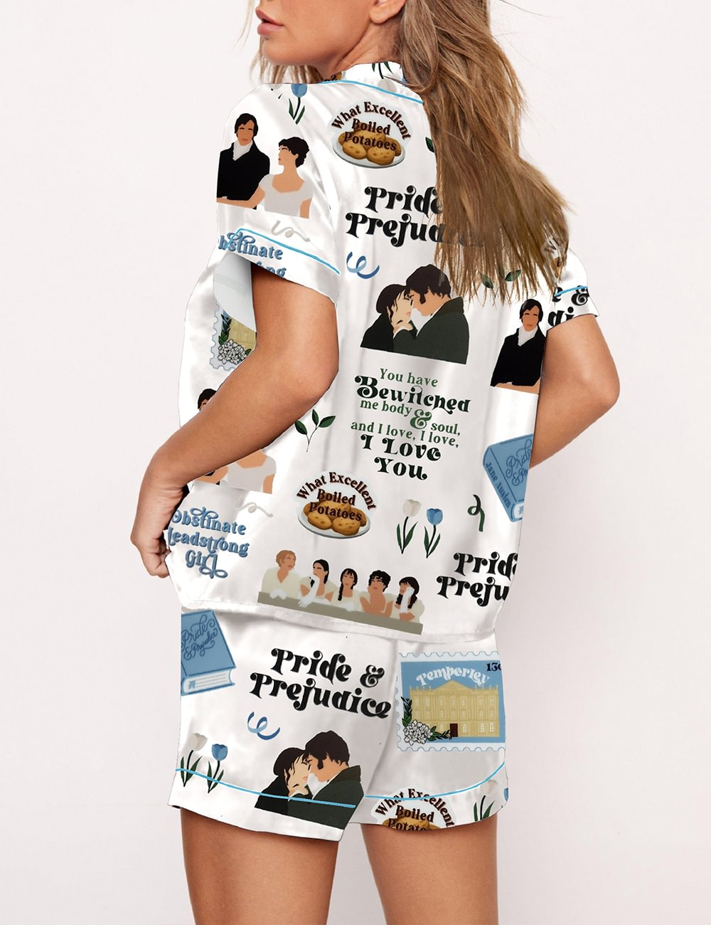 Women's Pride And Prejudice Print Pajama Set