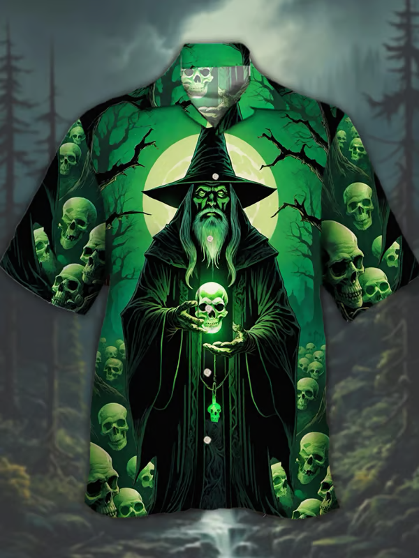 Men's Halloween Fun Horror Lapel Shirt