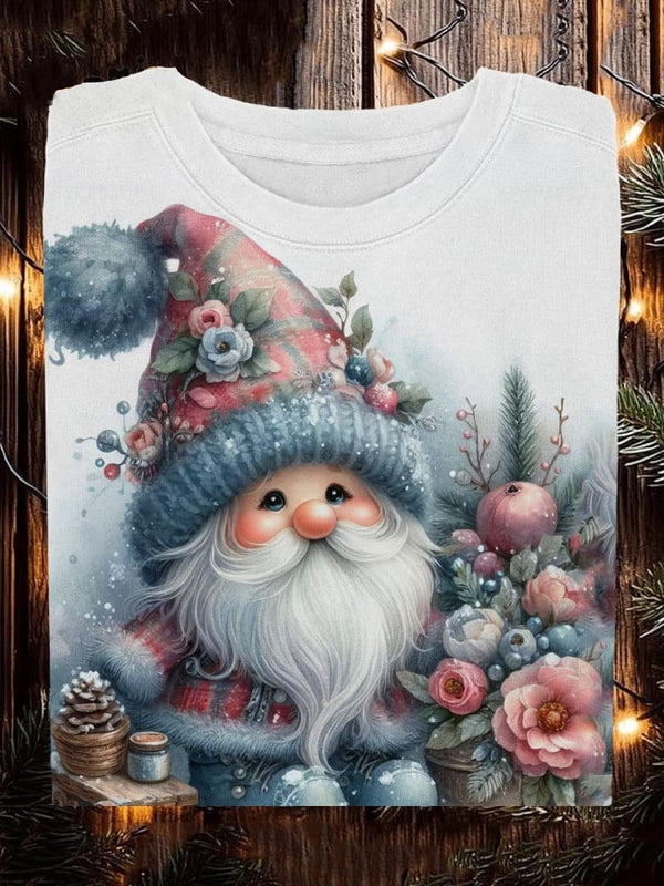 Santa Christmas Pattern Art Print Casual Sweatshirt