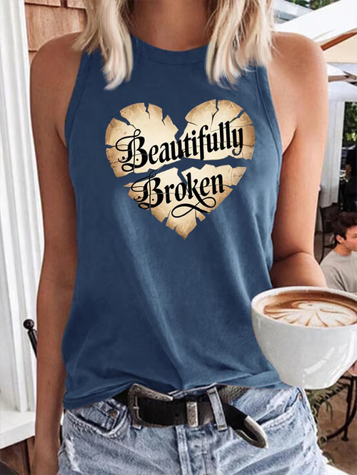 Bad Bunny Dtmf Print Casual Sleeveless Top